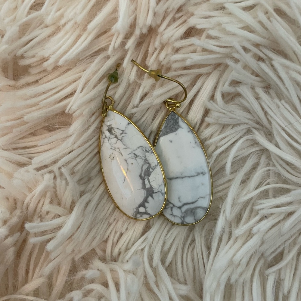 Gold Marble Earrings